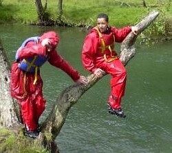 rafting in wet clothes