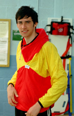 Lifeguard uniform in swimming pool